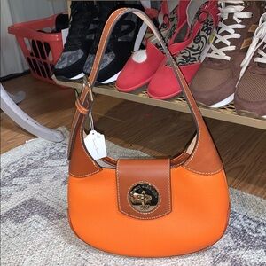 Dooney & Bourke Shoulder Bag with Turnlock hobo 26 NWOT qvc clementine orange